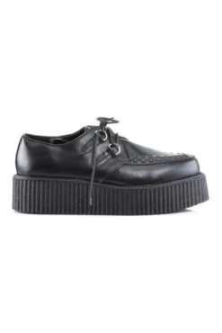 V-CREEPER-502 Black Vegan Leather Creeper -Coquette Shop V CREEPER 502 Black Vegan Leather Creeper Creepers Demonia SEXYSHOES COM 5