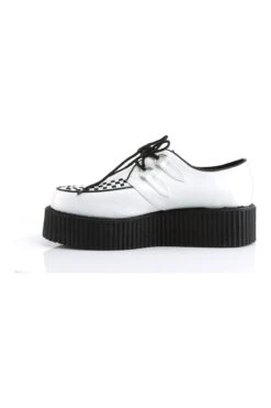 V-CREEPER-502 White Vegan Leather Creeper -Coquette Shop V CREEPER 502 White Vegan Leather Creeper Creepers Demonia SEXYSHOES COM 3