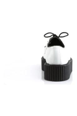 V-CREEPER-502 White Vegan Leather Creeper -Coquette Shop V CREEPER 502 White Vegan Leather Creeper Creepers Demonia SEXYSHOES COM 4