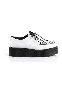 V-CREEPER-502 White Vegan Leather Creeper -Coquette Shop V CREEPER 502 White Vegan Leather Creeper Creepers Demonia SEXYSHOES COM 5