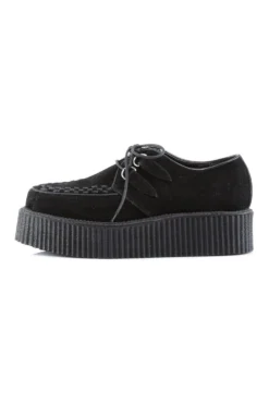 V-CREEPER-502S Black Vegan Leather Creeper -Coquette Shop V CREEPER 502S Black Vegan Leather Creeper Creepers Demonia SEXYSHOES COM 3