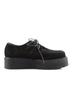 V-CREEPER-502S Black Vegan Leather Creeper -Coquette Shop V CREEPER 502S Black Vegan Leather Creeper Creepers Demonia SEXYSHOES COM 5