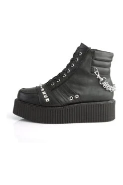 V-CREEPER-565 Black Vegan Leather Creeper -Coquette Shop V CREEPER 565 Black Vegan Leather Creeper Creepers Demonia SEXYSHOES COM 3