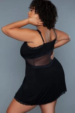 V-Neck Slip With Sheer Mesh Design -Coquette Shop V Neck Slip With Sheer Mesh Design Chemises BeWicked SEXYSHOES COM 6