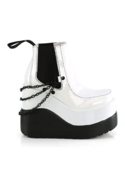 VOID-50 White Hologram Patent Ankle Boot -Coquette Shop VOID 50 White Hologram Patent Ankle Boot Ankle Boots Demonia SEXYSHOES COM 5