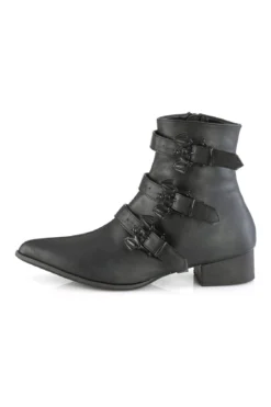 WARLOCK-50-B Black Vegan Leather Ankle Boot -Coquette Shop WARLOCK 50 B Black Vegan Leather Ankle Boot Ankle Boots Demonia SEXYSHOES COM 3