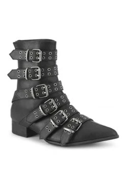 WARLOCK-70 Black Vegan Leather Knee Boot