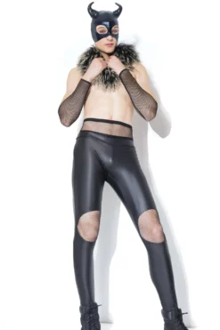 Coquette Wetlook Pants With Knee Cutouts
