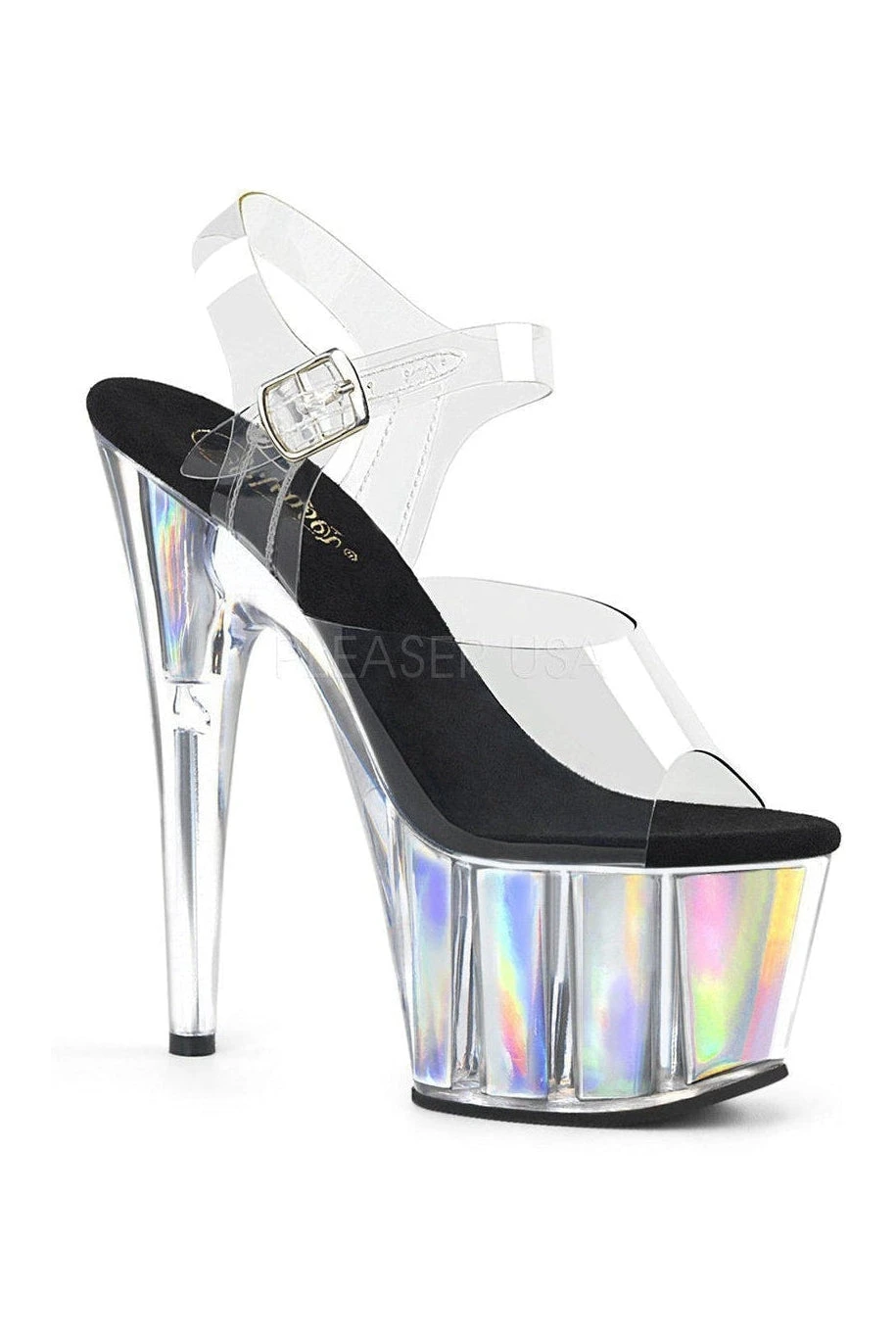 PLEASER ADORE-708HGI Platform Sandal | Clear Vinyl 1 PLEASER ADORE-708HGI Platform Sandal | Clear Vinyl