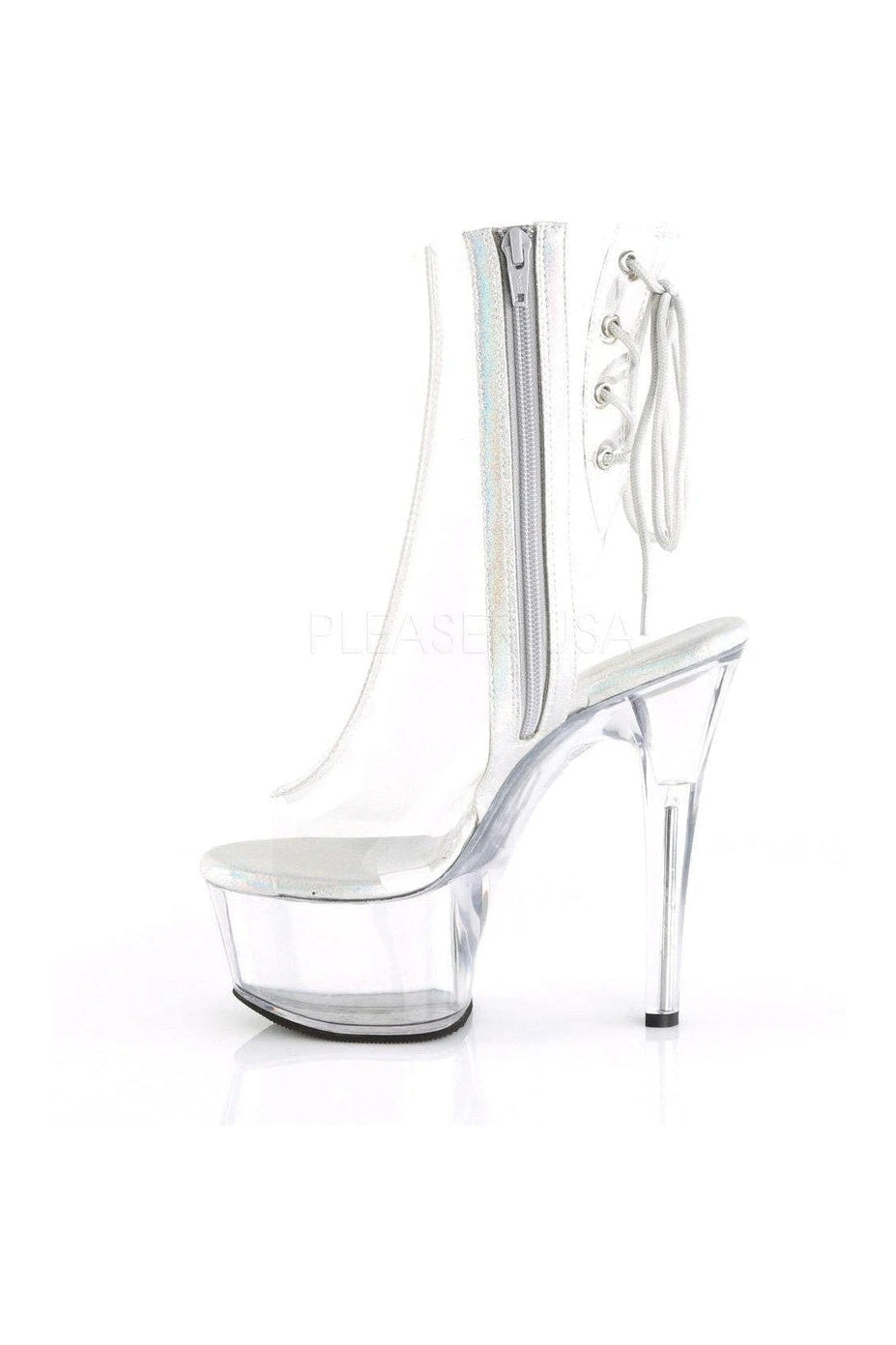 PLEASER ASPIRE-1018C Platform Boot | Clear Vinyl 3 PLEASER ASPIRE-1018C Platform Boot | Clear Vinyl - Image 3