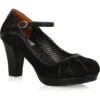 Bettie Page Rita Pump | Black Faux Leather