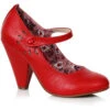 Bettie Page Allie Vintage Pump | Red Faux Leather