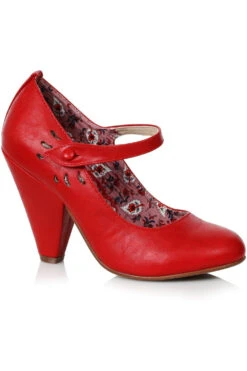 Bettie Page Allie Vintage Pump | Red Faux Leather