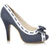 Bettie Page Amelie Vintage Pump | Blue Faux Leather