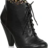Bettie Page Eddie Vintage Bootie | Black Faux Leather