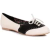 Bettie Page Halle Oxford Flat | Black Faux Leather