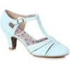 Bettie Page Maisie Vintage Pump | Blue Faux Leather