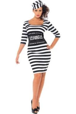 FEVER Classy Convict Costume | Black -Coquette Shop classy convict costume black cop costumes fever sexyshoescom 4