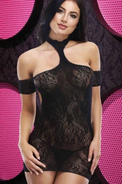 Cut Out Lace Mini Dress