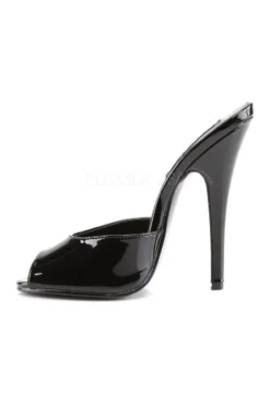 DOMINA-101 Mule | Black Patent -Coquette Shop domina 101 mule black patent slides devious sexyshoescom 3