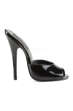 DOMINA-101 Mule | Black Patent -Coquette Shop domina 101 mule black patent slides devious sexyshoescom 5