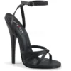 DOMINA-108 Sandal | Black Faux Leather