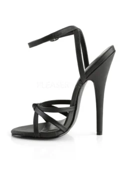 DOMINA-108 Sandal | Black Faux Leather -Coquette Shop domina 108 sandal black faux leather sandals devious sexyshoescom 3