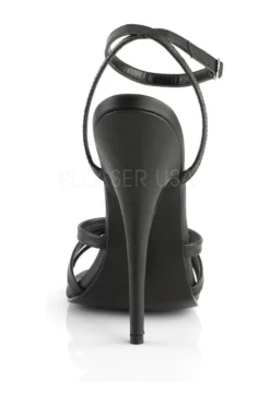 DOMINA-108 Sandal | Black Faux Leather -Coquette Shop domina 108 sandal black faux leather sandals devious sexyshoescom 4