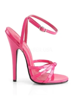 DOMINA-108 Sandal | Fuchsia Patent -Coquette Shop domina 108 sandal fuchsia patent sandals devious sexyshoescom 5