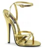 DOMINA-108 Sandal | Gold Faux Leather