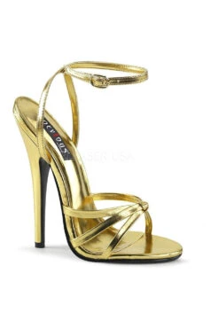 DOMINA-108 Sandal | Gold Faux Leather