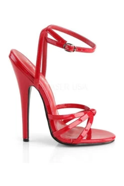 DOMINA-108 Sandal | Red Patent -Coquette Shop domina 108 sandal red patent sandals devious sexyshoescom 5