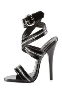 DOMINA-119 Sandal | Black Patent -Coquette Shop domina 119 sandal black patent sandals devious sexyshoescom 3