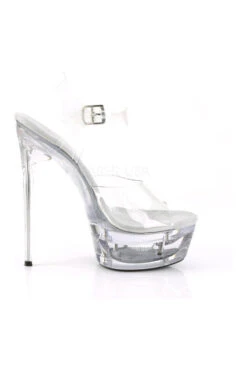 PLEASER ECLIPSE-608DM Platform Sandal | Clear Vinyl -Coquette Shop eclipse 608dm platform sandal clear vinyl sandals pleaser sexyshoescom 5