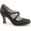 FLAPPER-35 Pump | Black Faux Leather