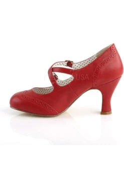 FLAPPER-35 Pump | Red Faux Leather -Coquette Shop flapper 35 pump red faux leather mary janes pin up couture sexyshoescom 3