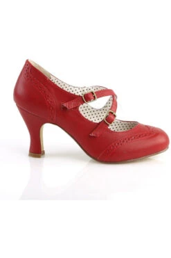 FLAPPER-35 Pump | Red Faux Leather -Coquette Shop flapper 35 pump red faux leather mary janes pin up couture sexyshoescom 5