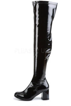 GOGO-3000 Go Go Boot | Black Patent -Coquette Shop gogo 3000 go go boot black patent knee boots funtasma sexyshoescom 3