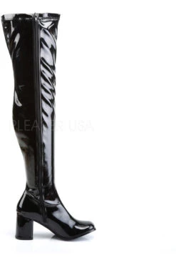 GOGO-3000 Go Go Boot | Black Patent -Coquette Shop gogo 3000 go go boot black patent knee boots funtasma sexyshoescom 5