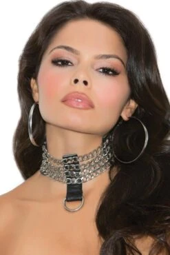 Leather And Chain Choker