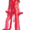 Marabou Trimmed Full Length Robe