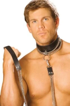 Men'S Detachable Leash And Chain Choker