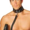 Men'S Studded Leather Collar