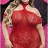 Plus Size Cut Out Lace Mini Dress
