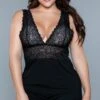 Plus Size Lace Top Sleepwear Set