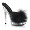 SULTRY-601F Slide | Black Faux Leather