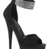 SULTRY-625 Sandal | Black Faux Suede
